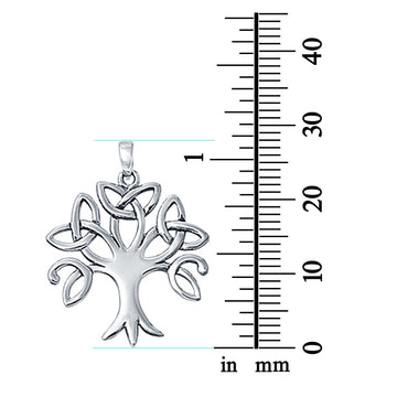 Celtic Silver Trinity Tree Pendant Charm 925 Sterling Silver